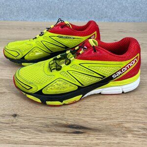 Salomon X Scream 3D Running Shoe Size 7 Red Green Quicklace Trail Outdoor